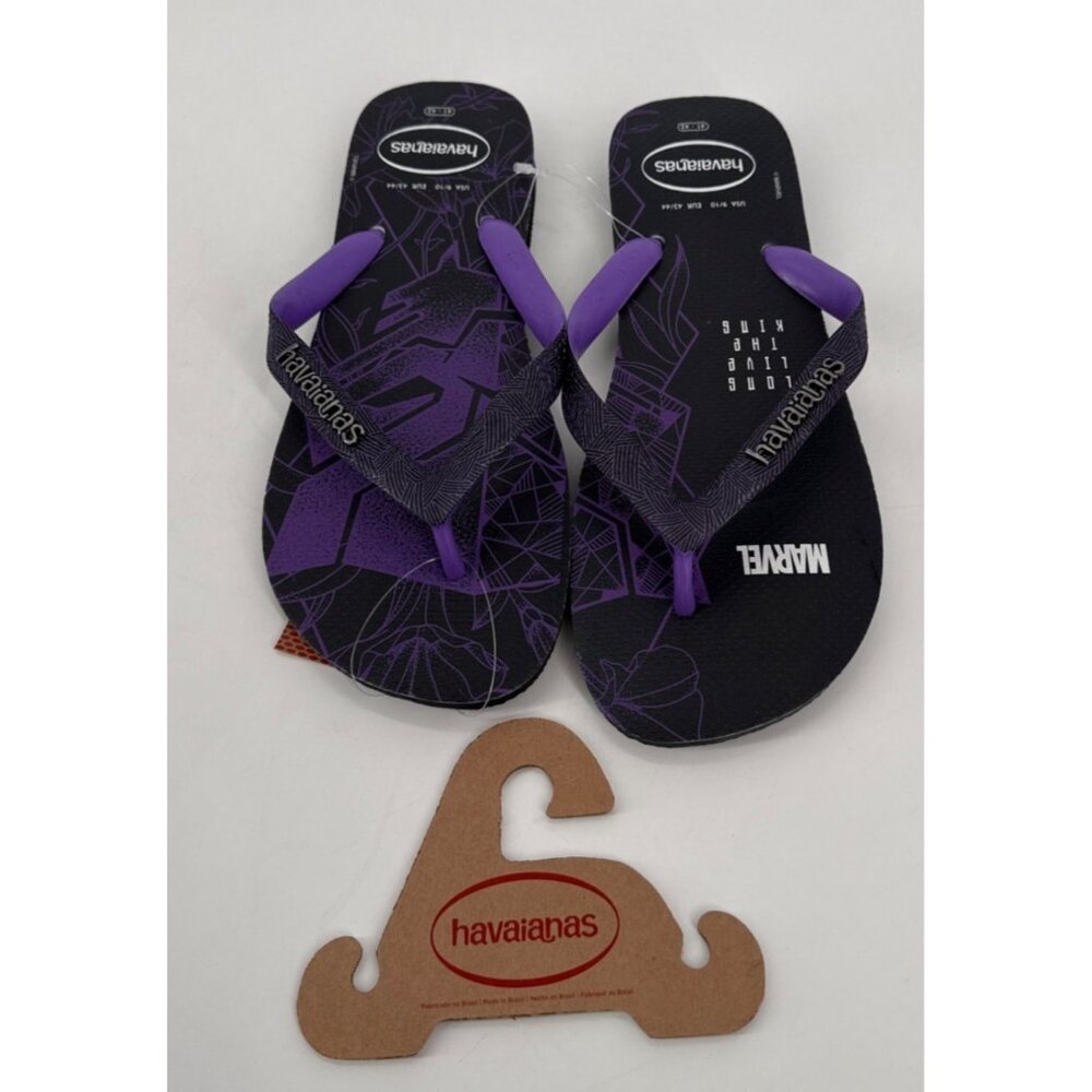 Marvel Black Panther Premium Havaianas Flip Flops Mens Size 9/10 NWT